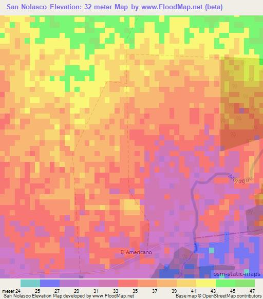 San Nolasco,Cuba Elevation Map
