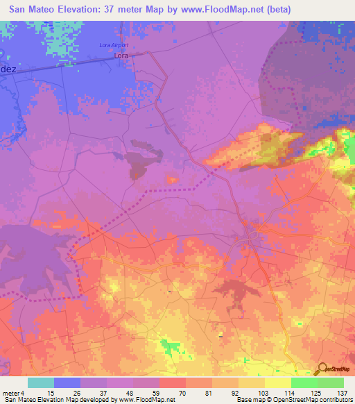 San Mateo,Cuba Elevation Map