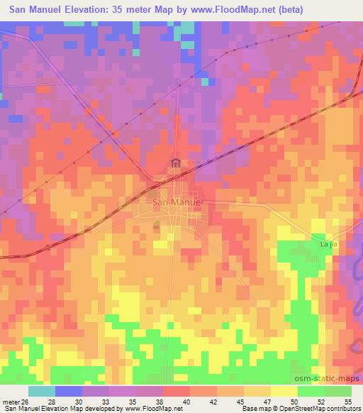San Manuel,Cuba Elevation Map
