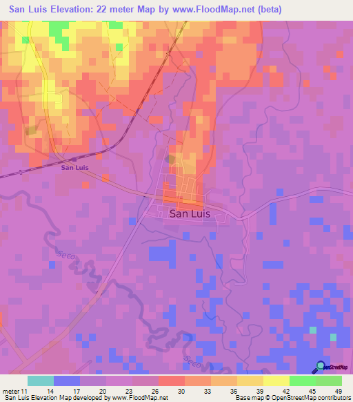 San Luis,Cuba Elevation Map