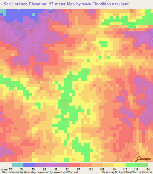 San Lorenzo,Cuba Elevation Map
