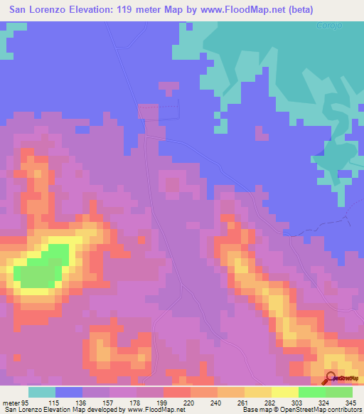 San Lorenzo,Cuba Elevation Map