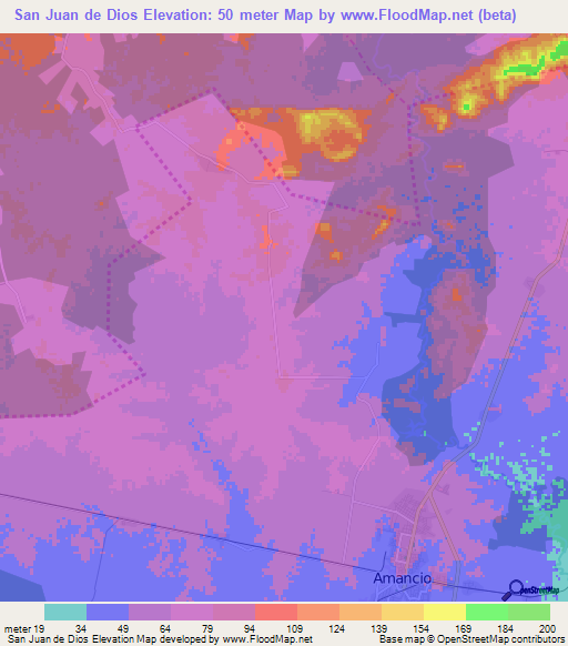 San Juan de Dios,Cuba Elevation Map