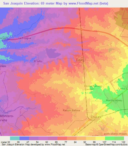 San Joaquin,Cuba Elevation Map