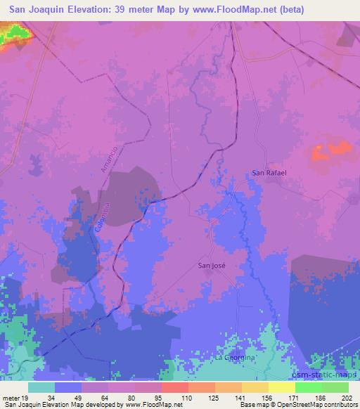 San Joaquin,Cuba Elevation Map