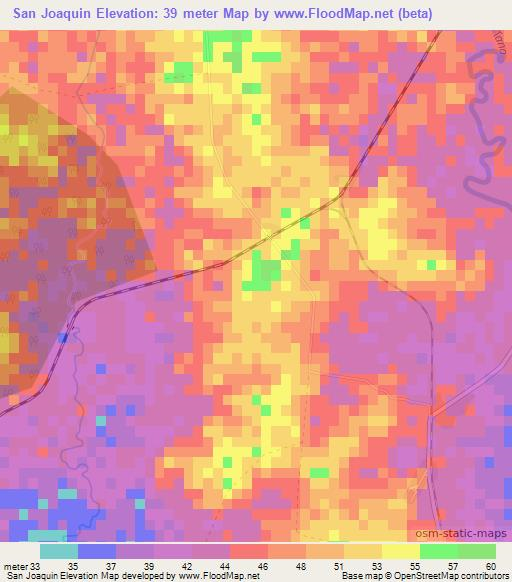 San Joaquin,Cuba Elevation Map