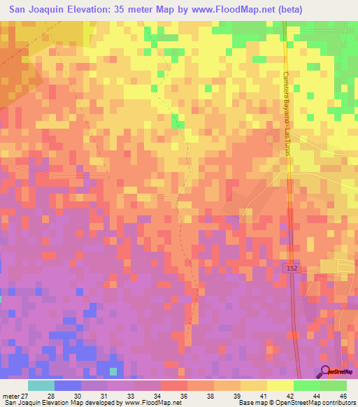 San Joaquin,Cuba Elevation Map