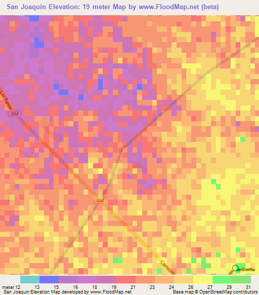 San Joaquin,Cuba Elevation Map