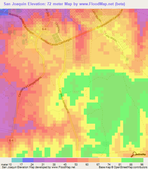 San Joaquin,Cuba Elevation Map