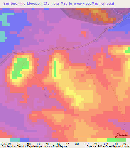 San Jeronimo,Cuba Elevation Map