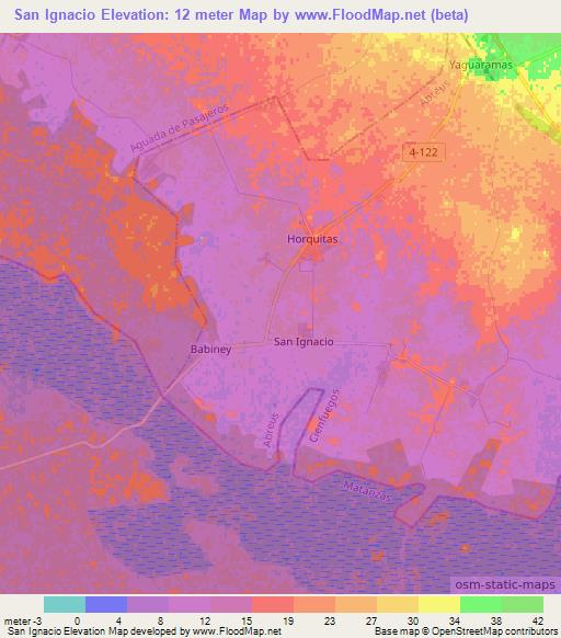 San Ignacio,Cuba Elevation Map
