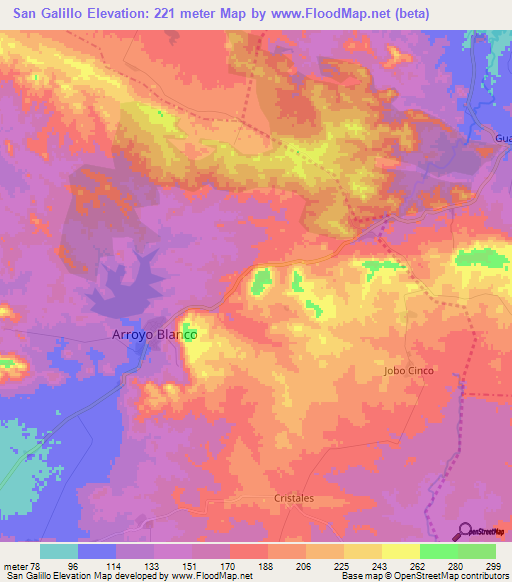 San Galillo,Cuba Elevation Map
