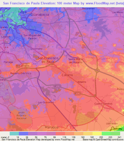 San Francisco de Paula,Cuba Elevation Map