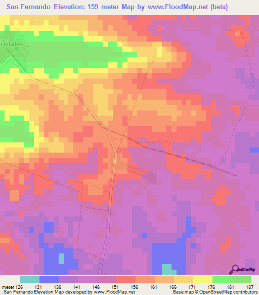 San Fernando,Cuba Elevation Map