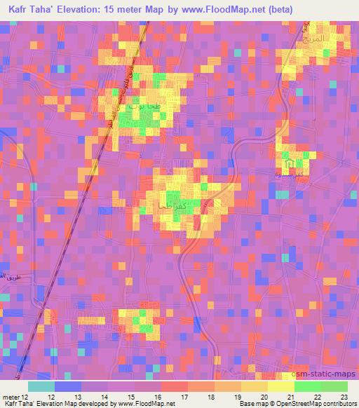 Kafr Taha',Egypt Elevation Map