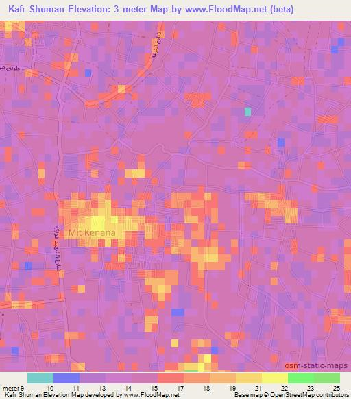 Kafr Shuman,Egypt Elevation Map