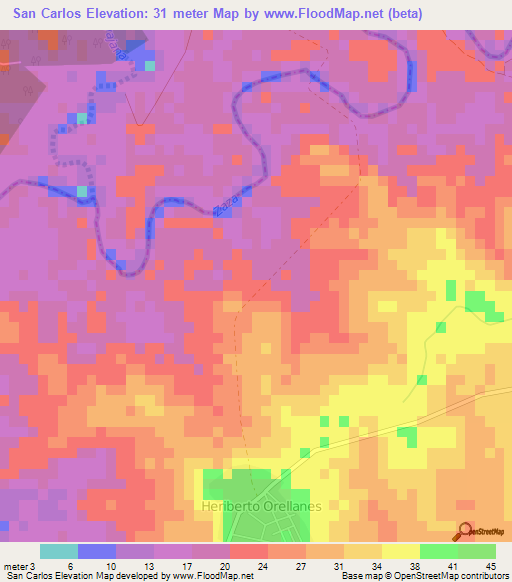 San Carlos,Cuba Elevation Map