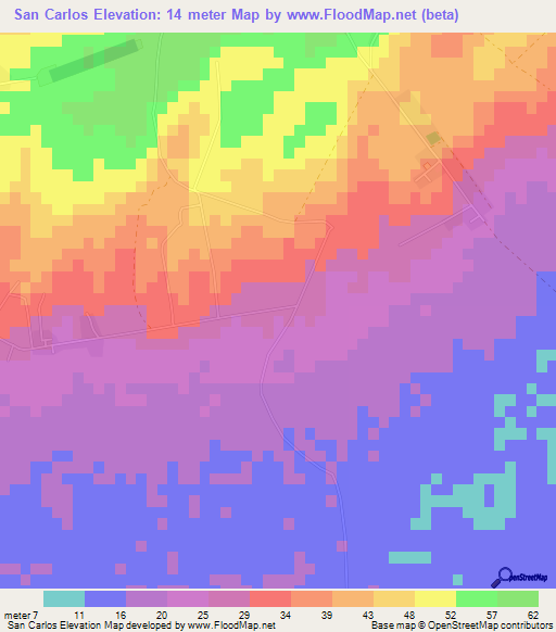 San Carlos,Cuba Elevation Map