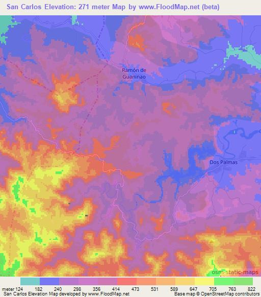 San Carlos,Cuba Elevation Map