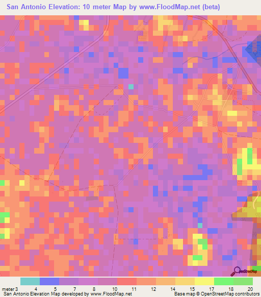 San Antonio,Cuba Elevation Map