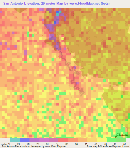 San Antonio,Cuba Elevation Map