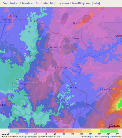 San Anton,Cuba Elevation Map