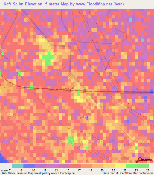 Kafr Salim,Egypt Elevation Map