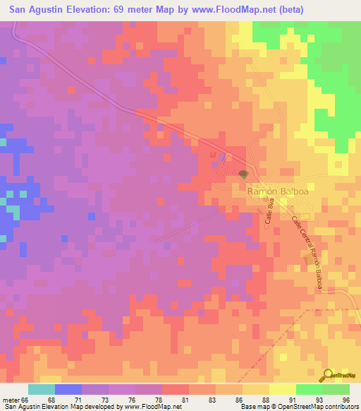 San Agustin,Cuba Elevation Map
