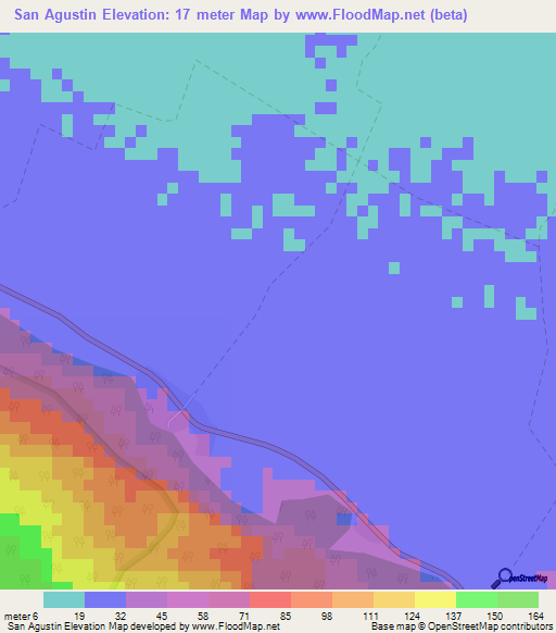 San Agustin,Cuba Elevation Map