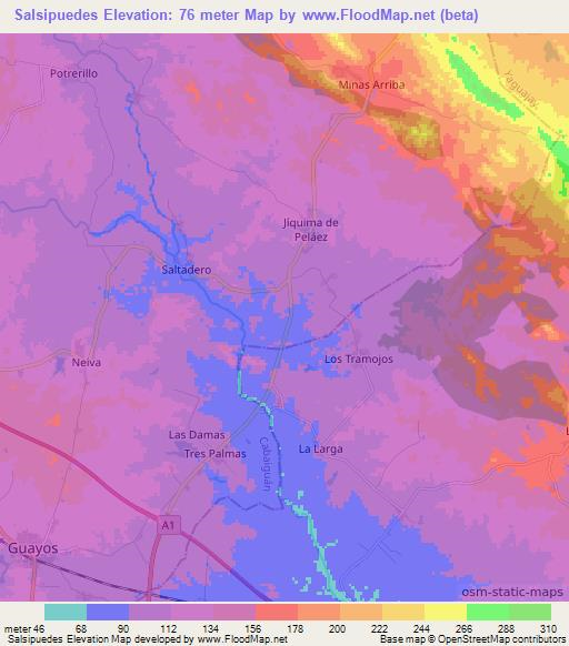 Salsipuedes,Cuba Elevation Map