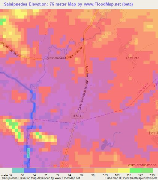 Salsipuedes,Cuba Elevation Map