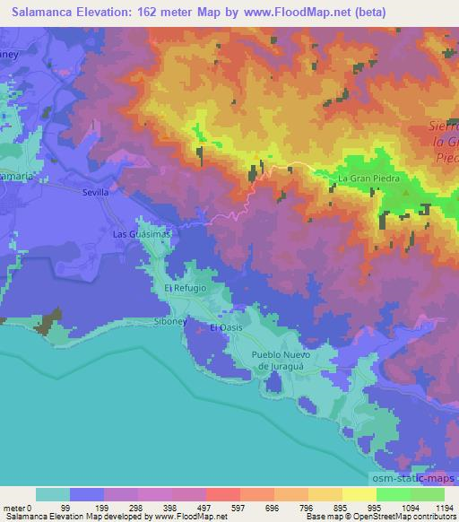 Salamanca,Cuba Elevation Map