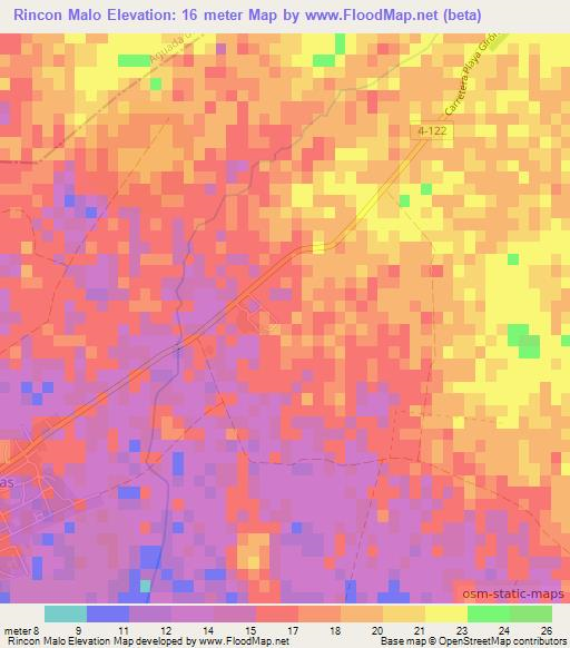 Rincon Malo,Cuba Elevation Map