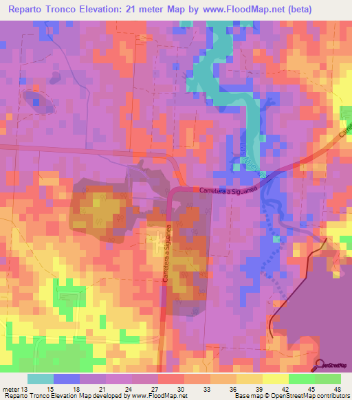 Reparto Tronco,Cuba Elevation Map