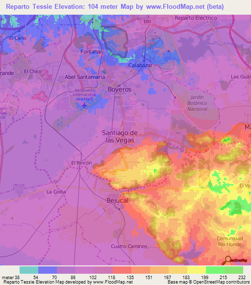 Reparto Tessie,Cuba Elevation Map