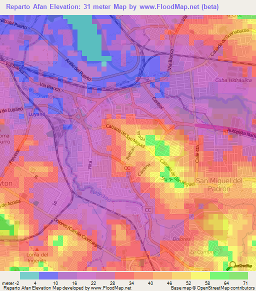 Reparto Afan,Cuba Elevation Map