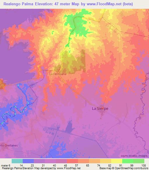 Realengo Palma,Cuba Elevation Map