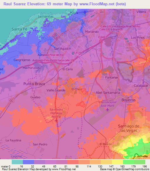 Raul Suarez,Cuba Elevation Map