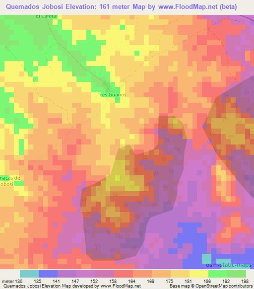 Quemados Jobosi,Cuba Elevation Map