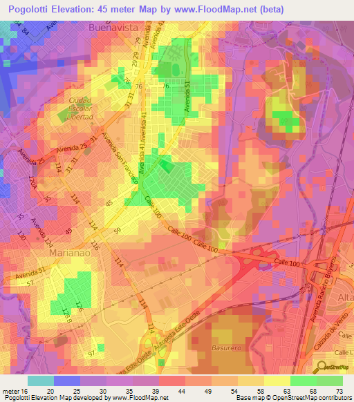 Pogolotti,Cuba Elevation Map