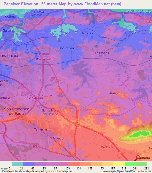 Penalver,Cuba Elevation Map