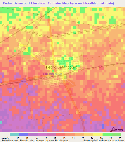 Pedro Betancourt,Cuba Elevation Map