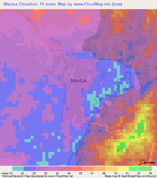 Mantua,Cuba Elevation Map