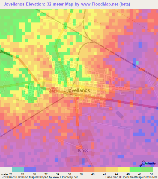 Jovellanos,Cuba Elevation Map