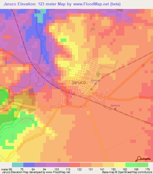 Jaruco,Cuba Elevation Map