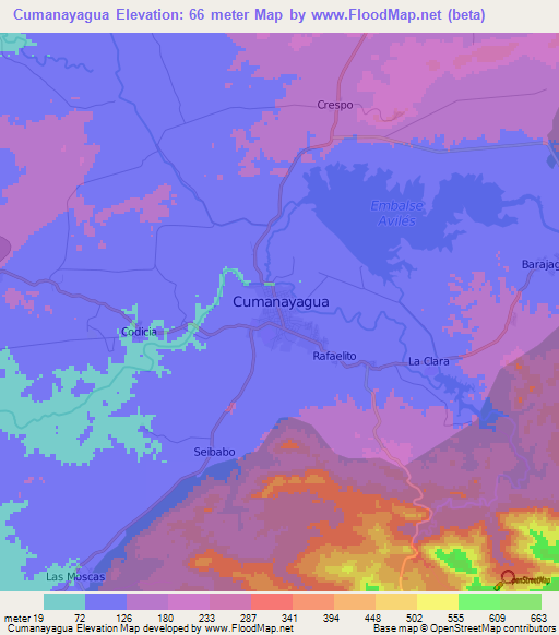 Cumanayagua,Cuba Elevation Map