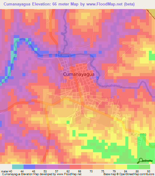 Cumanayagua,Cuba Elevation Map
