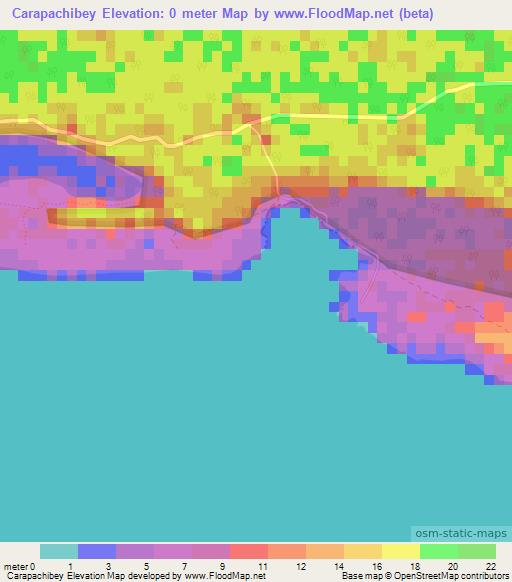 Carapachibey,Cuba Elevation Map