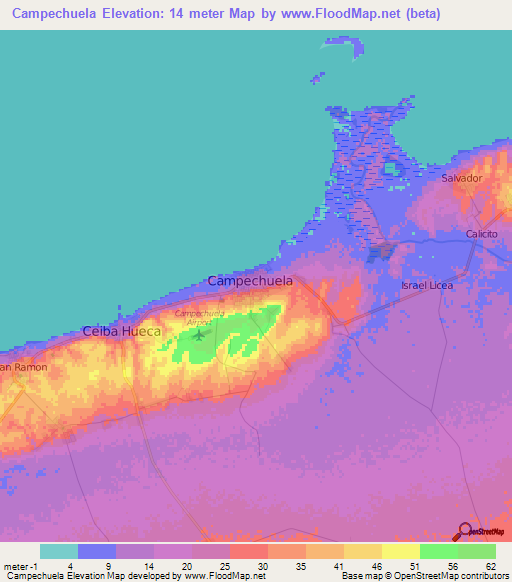 Campechuela,Cuba Elevation Map