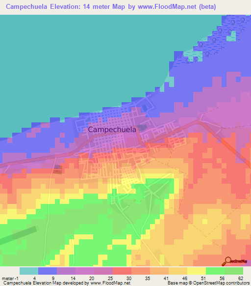 Campechuela,Cuba Elevation Map